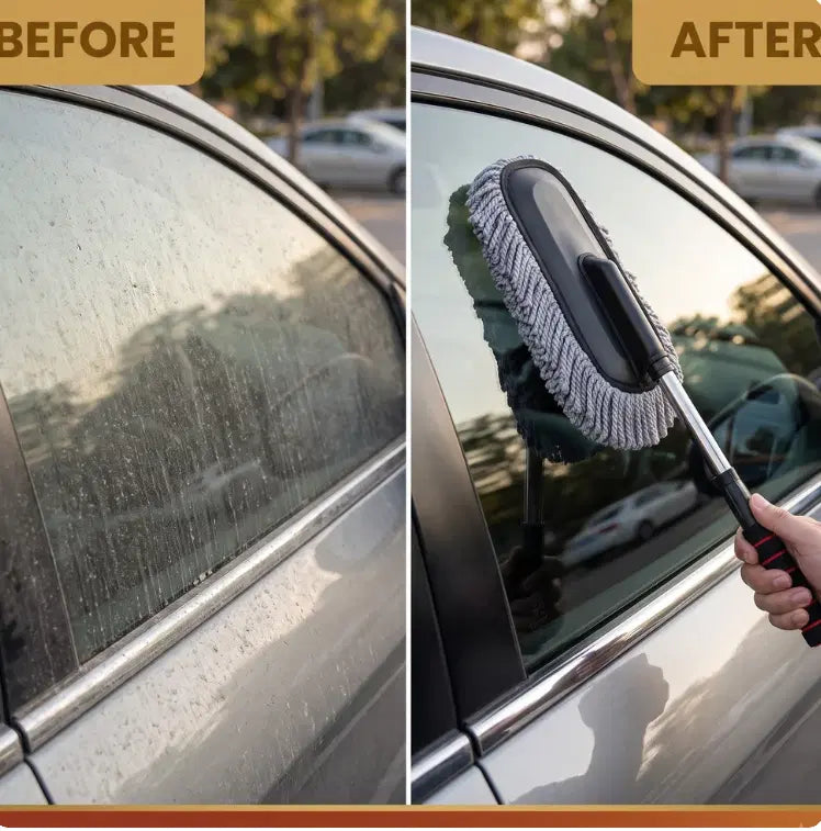 Microfiber Car Duster with Steel Extendable Handle (Pack of 1)