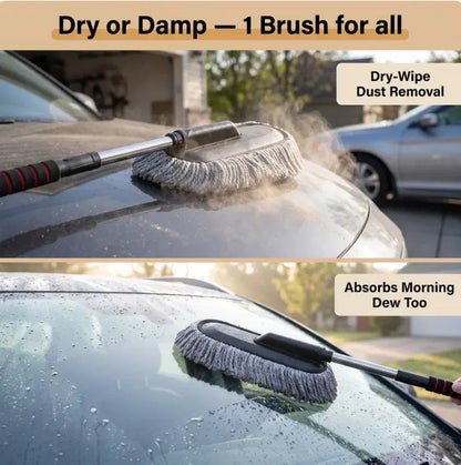 Microfiber Car Duster with Steel Extendable Handle (Pack of 1)